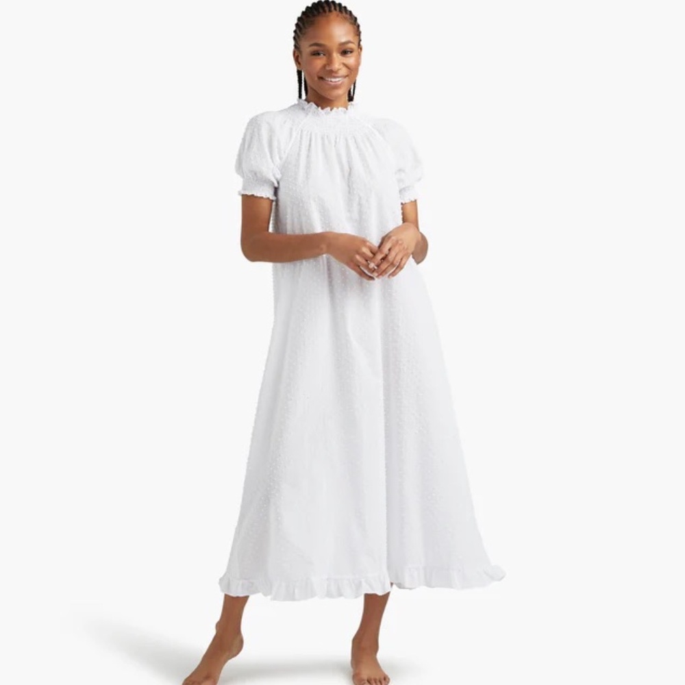 NWT Hill House Caroline Dress in White Swiss Dot (M) 🤍